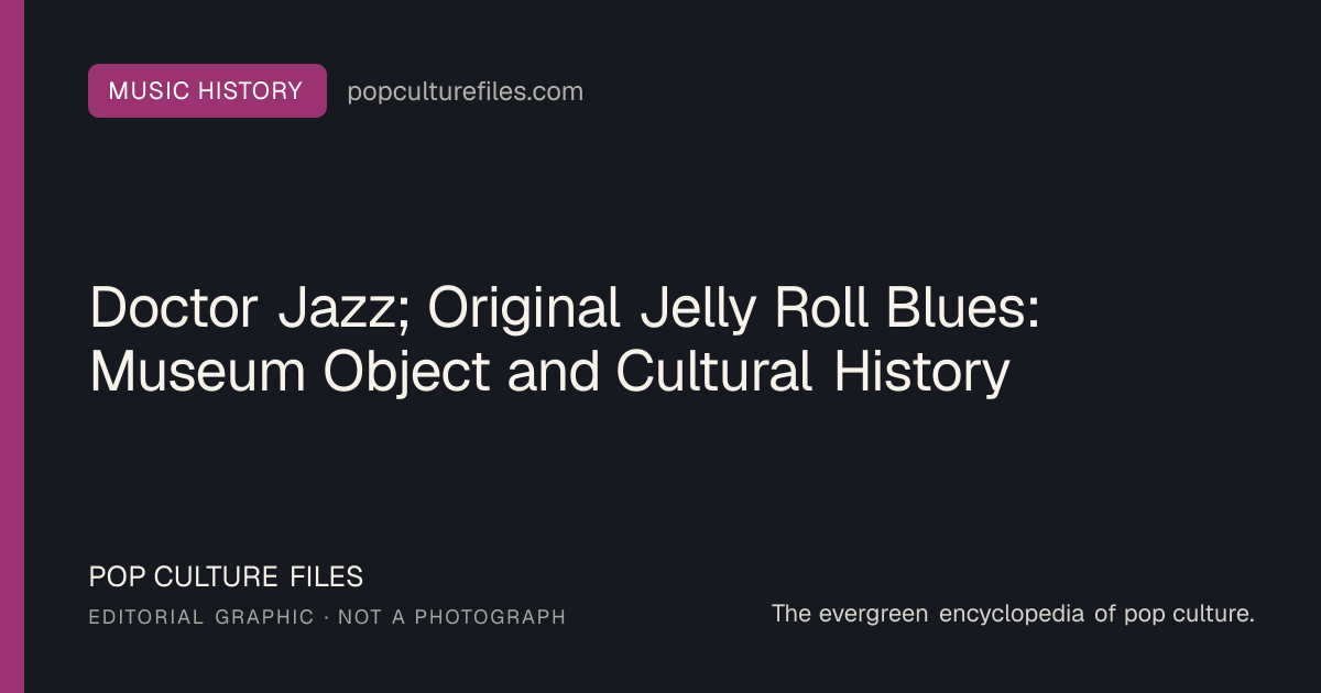 Editorial graphic for: Doctor Jazz; Original Jelly Roll Blues: Museum Object and Cultural History