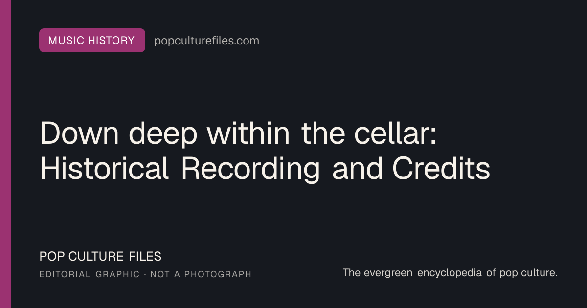 Editorial graphic for: Down deep within the cellar: Historical Recording and Credits