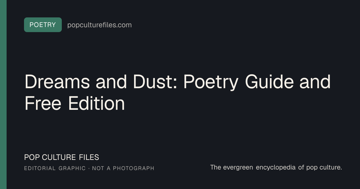 Editorial graphic for: Dreams and Dust: Poetry Guide and Free Edition