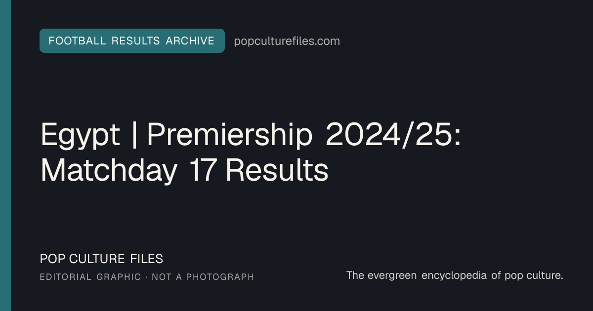 Editorial graphic for: Egypt | Premiership 2024/25: Matchday 17 Results