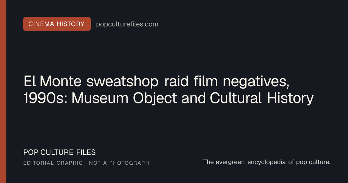 Editorial graphic for: El Monte sweatshop raid film negatives, 1990s: Museum Object and Cultural History