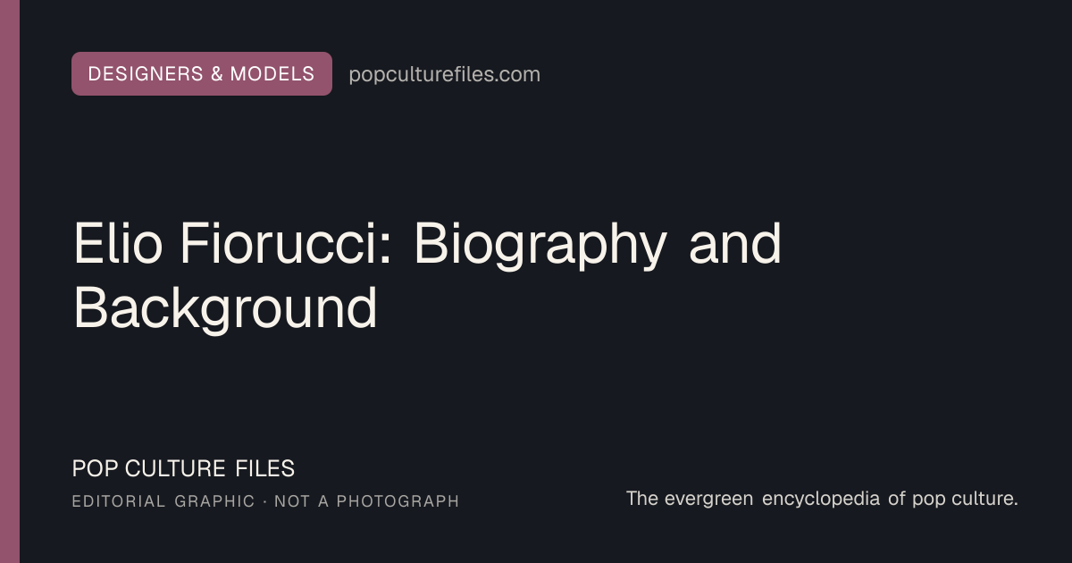 Editorial graphic for: Elio Fiorucci: Biography and Background