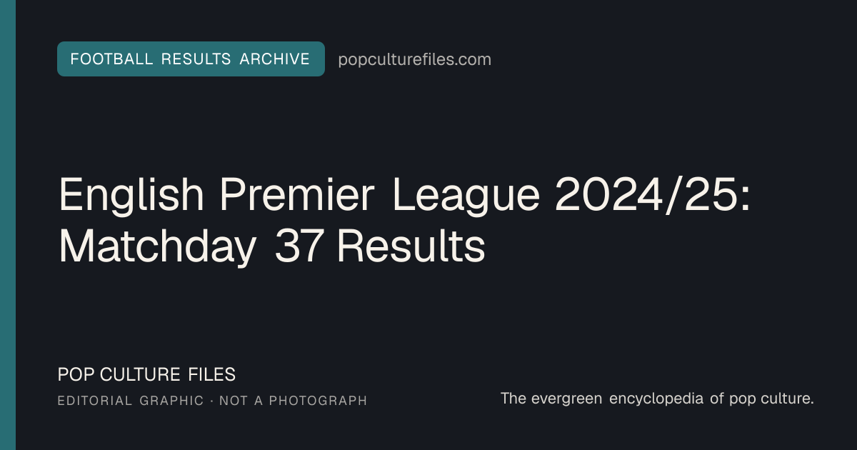 Editorial graphic for: English Premier League 2024/25: Matchday 37 Results