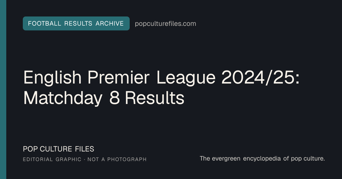 Editorial graphic for: English Premier League 2024/25: Matchday 8 Results