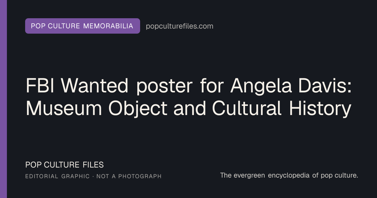 Editorial graphic for: FBI Wanted poster for Angela Davis: Museum Object and Cultural History