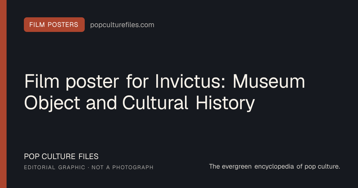 Editorial graphic for: Film poster for Invictus: Museum Object and Cultural History