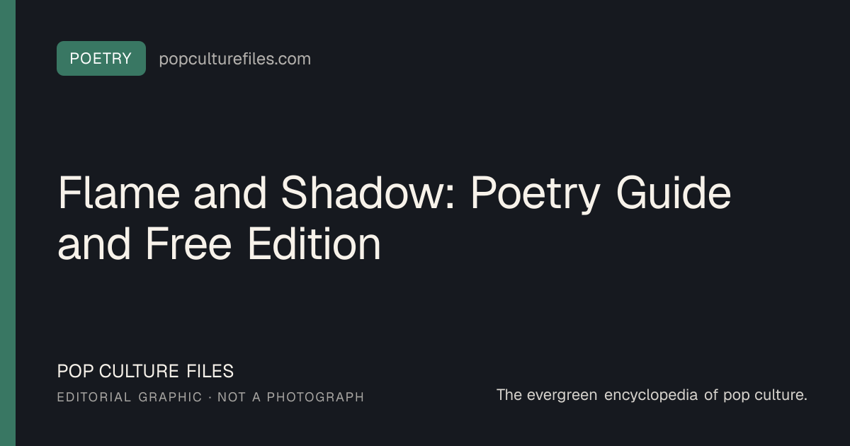 Editorial graphic for: Flame and Shadow: Poetry Guide and Free Edition