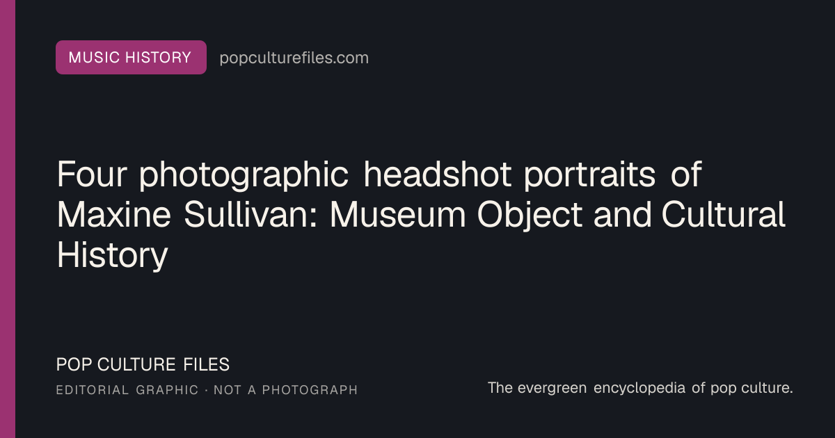 Editorial graphic for: Four photographic headshot portraits of Maxine Sullivan: Museum Object and Cultural History