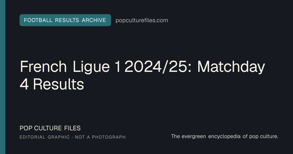 Editorial graphic for: French Ligue 1 2024/25: Matchday 4 Results