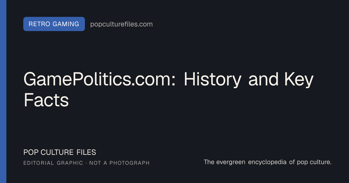 Editorial graphic for: GamePolitics.com: History and Key Facts