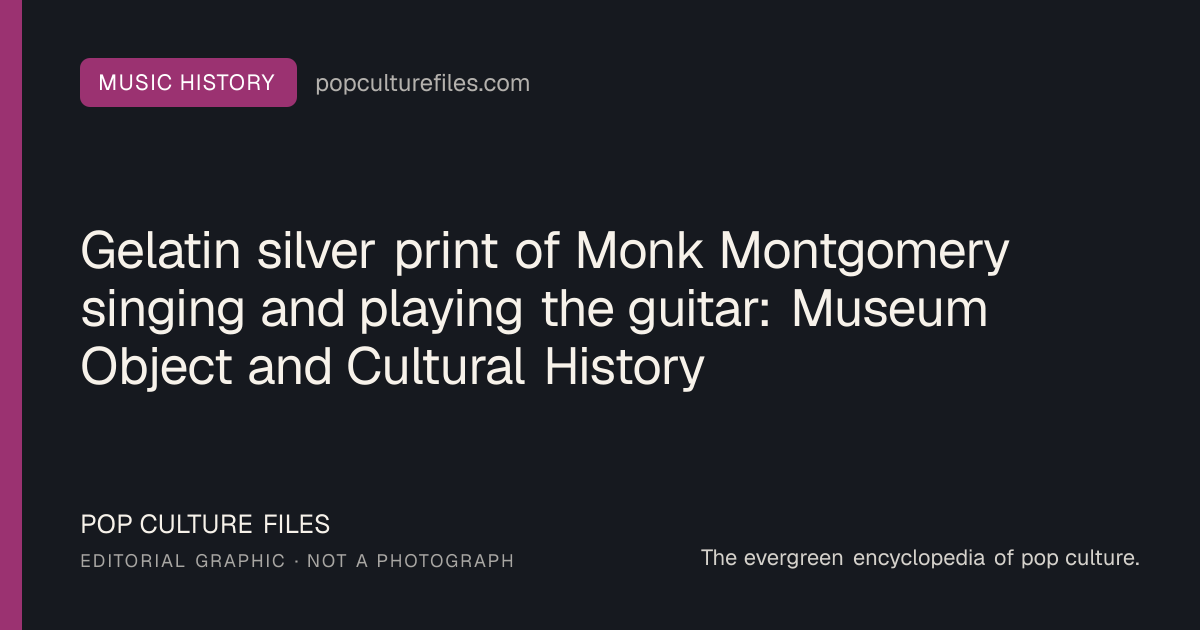 Editorial graphic for: Gelatin silver print of Monk Montgomery singing and playing the guitar: Museum Object and Cultural History