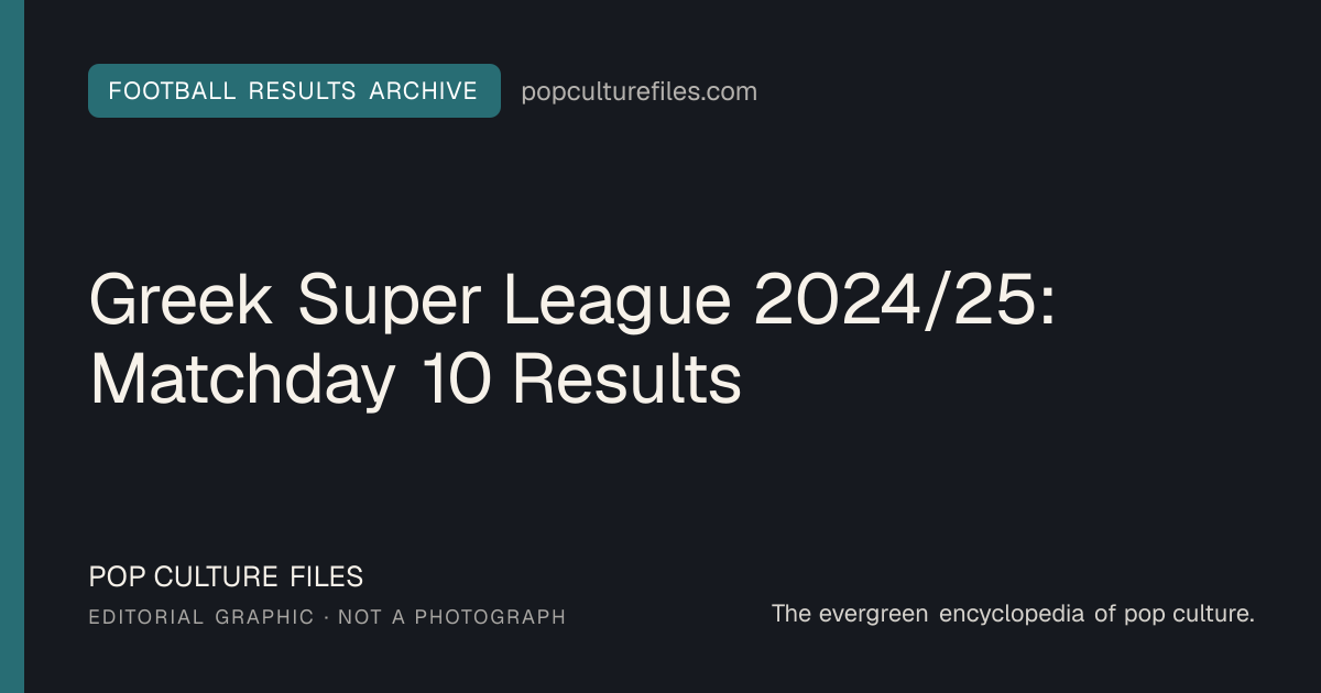 Editorial graphic for: Greek Super League 2024/25: Matchday 10 Results