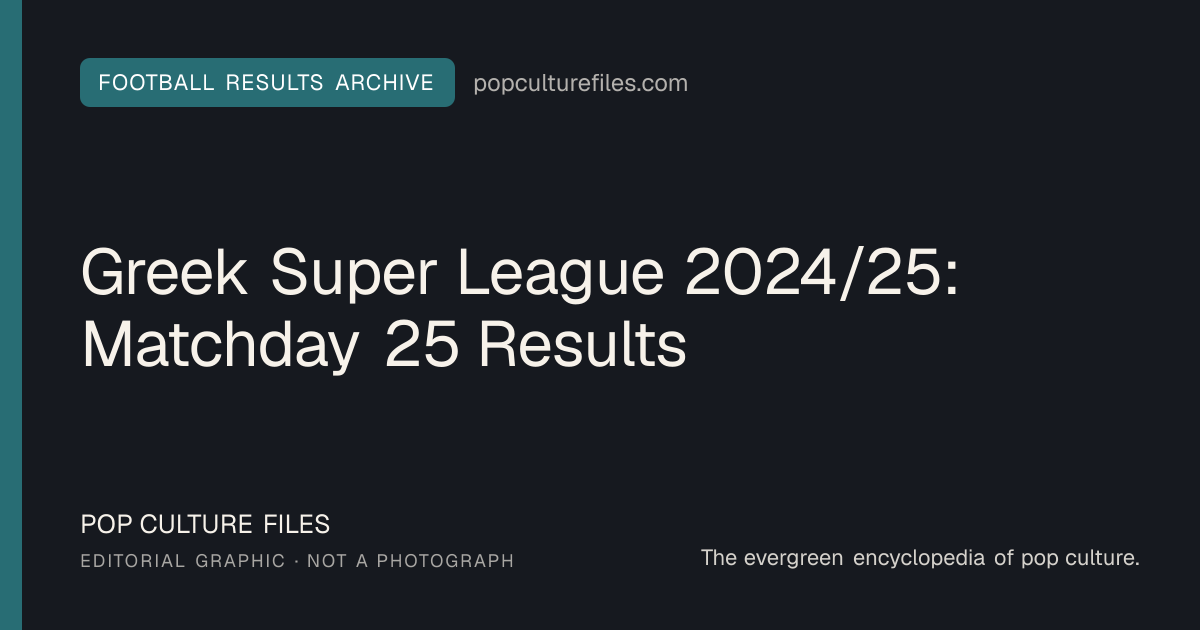 Editorial graphic for: Greek Super League 2024/25: Matchday 25 Results
