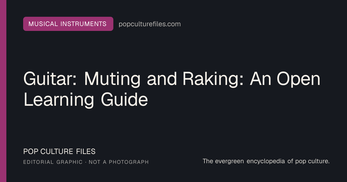Editorial graphic for: Guitar: Muting and Raking: An Open Learning Guide