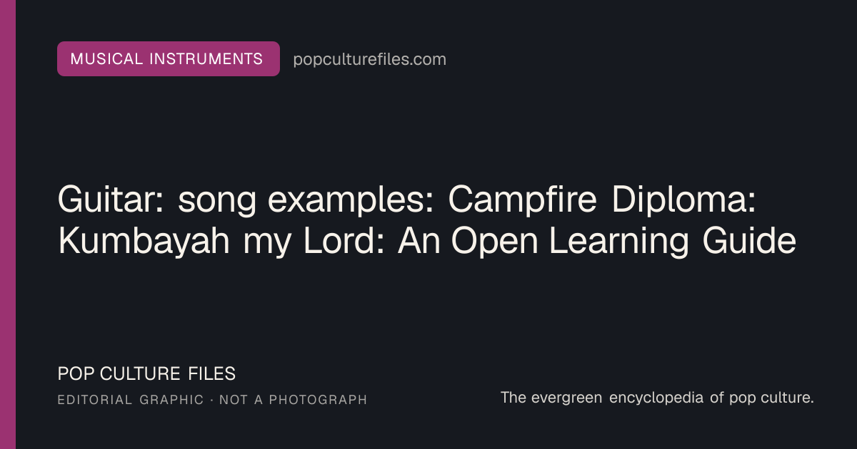 Editorial graphic for: Guitar: song examples: Campfire Diploma: Kumbayah my Lord: An Open Learning Guide