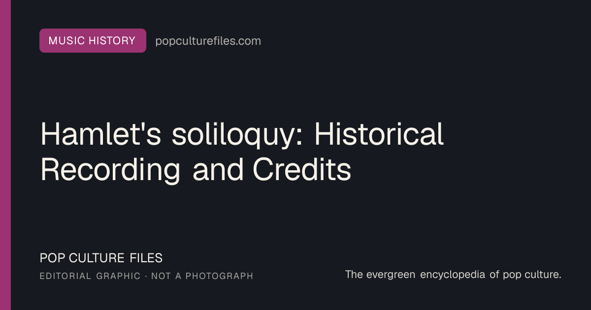 Editorial graphic for: Hamlet's soliloquy: Historical Recording and Credits