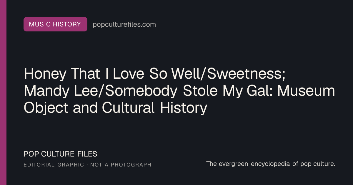 Editorial graphic for: Honey That I Love So Well/Sweetness; Mandy Lee/Somebody Stole My Gal: Museum Object and Cultural History