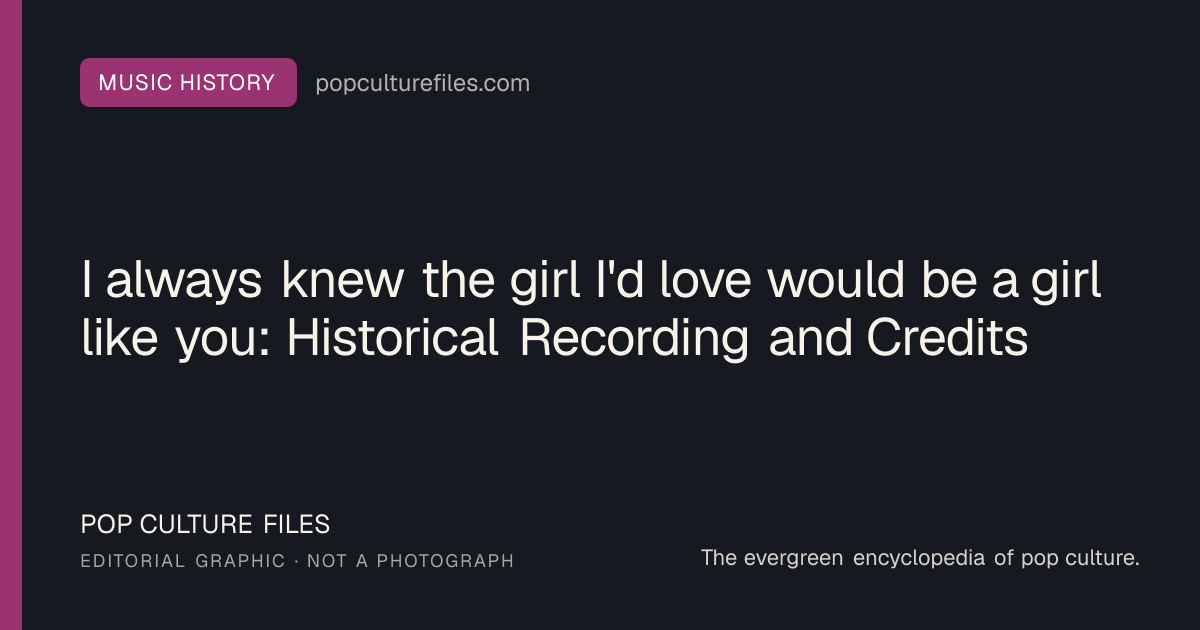 Editorial graphic for: I always knew the girl I'd love would be a girl like you: Historical Recording and Credits