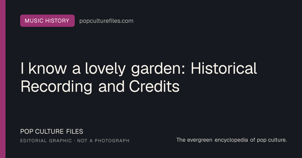 Editorial graphic for: I know a lovely garden: Historical Recording and Credits