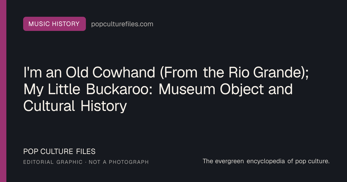 Editorial graphic for: I'm an Old Cowhand (From the Rio Grande); My Little Buckaroo: Museum Object and Cultural History