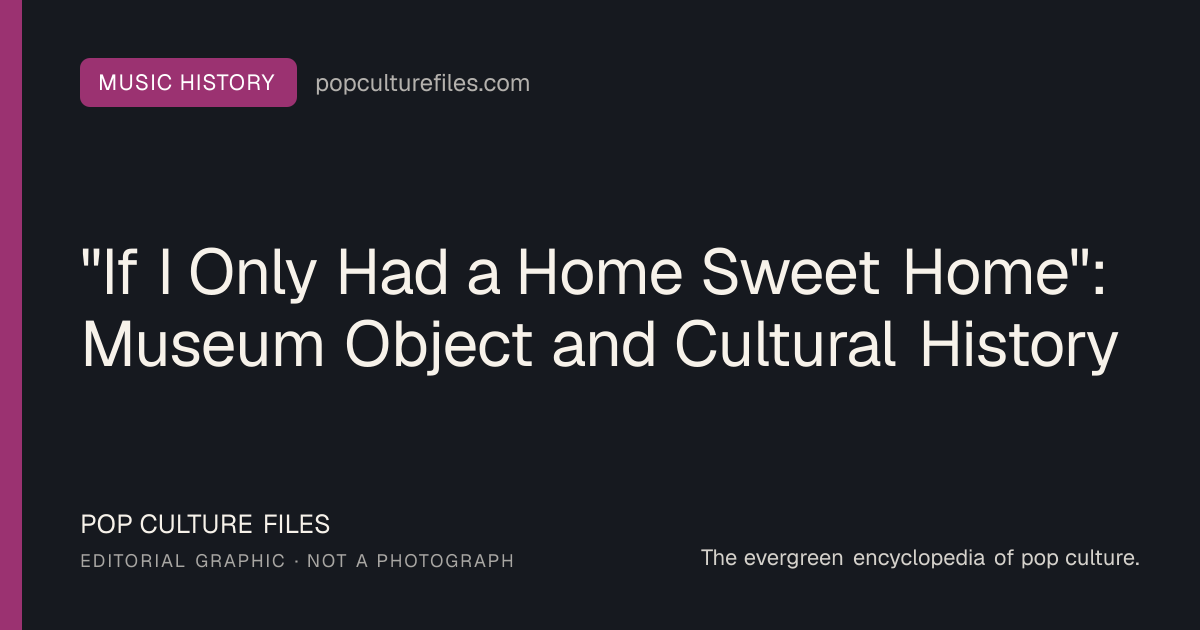 Editorial graphic for: "If I Only Had a Home Sweet Home": Museum Object and Cultural History
