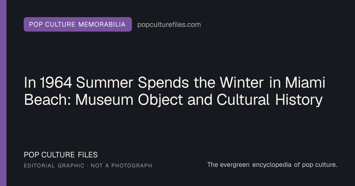 Editorial graphic for: In 1964 Summer Spends the Winter in Miami Beach: Museum Object and Cultural History
