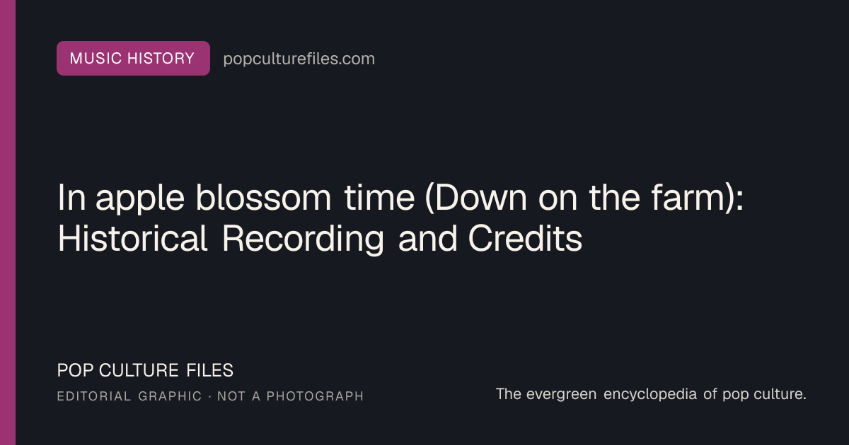 Editorial graphic for: In apple blossom time (Down on the farm): Historical Recording and Credits
