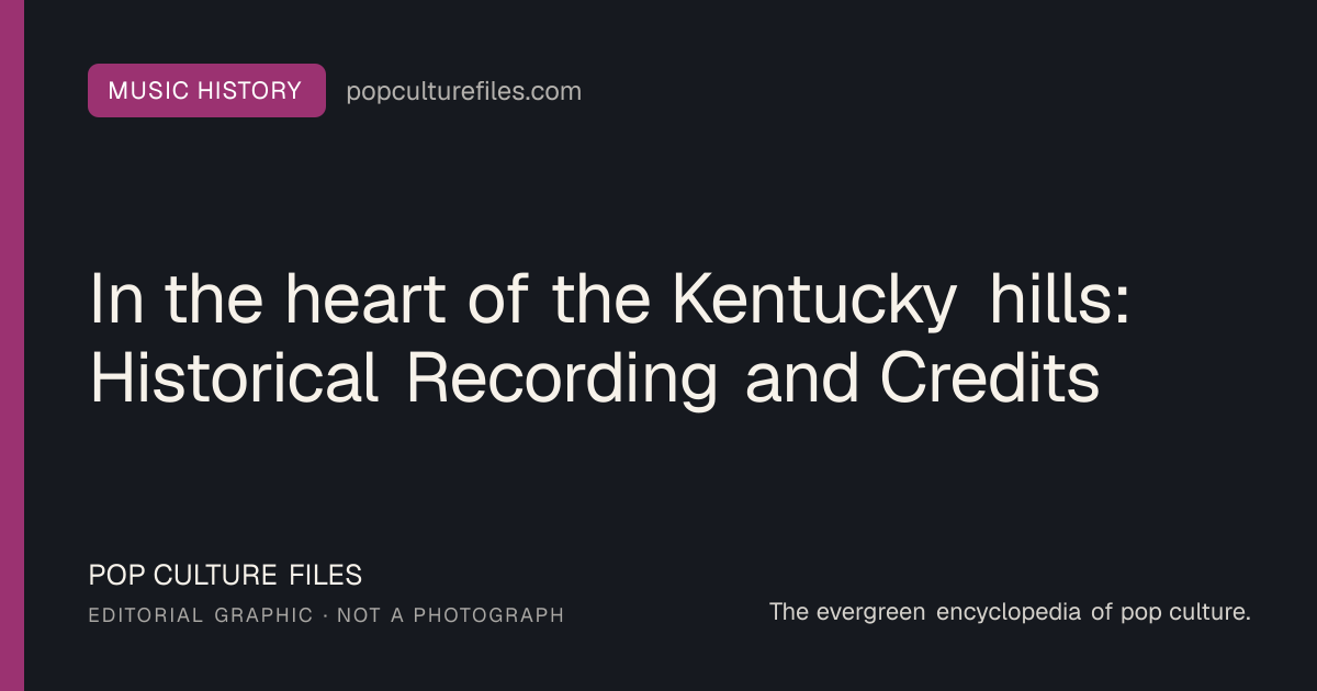 Editorial graphic for: In the heart of the Kentucky hills: Historical Recording and Credits