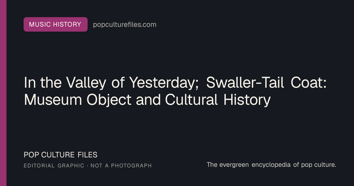 Editorial graphic for: In the Valley of Yesterday; Swaller-Tail Coat: Museum Object and Cultural History