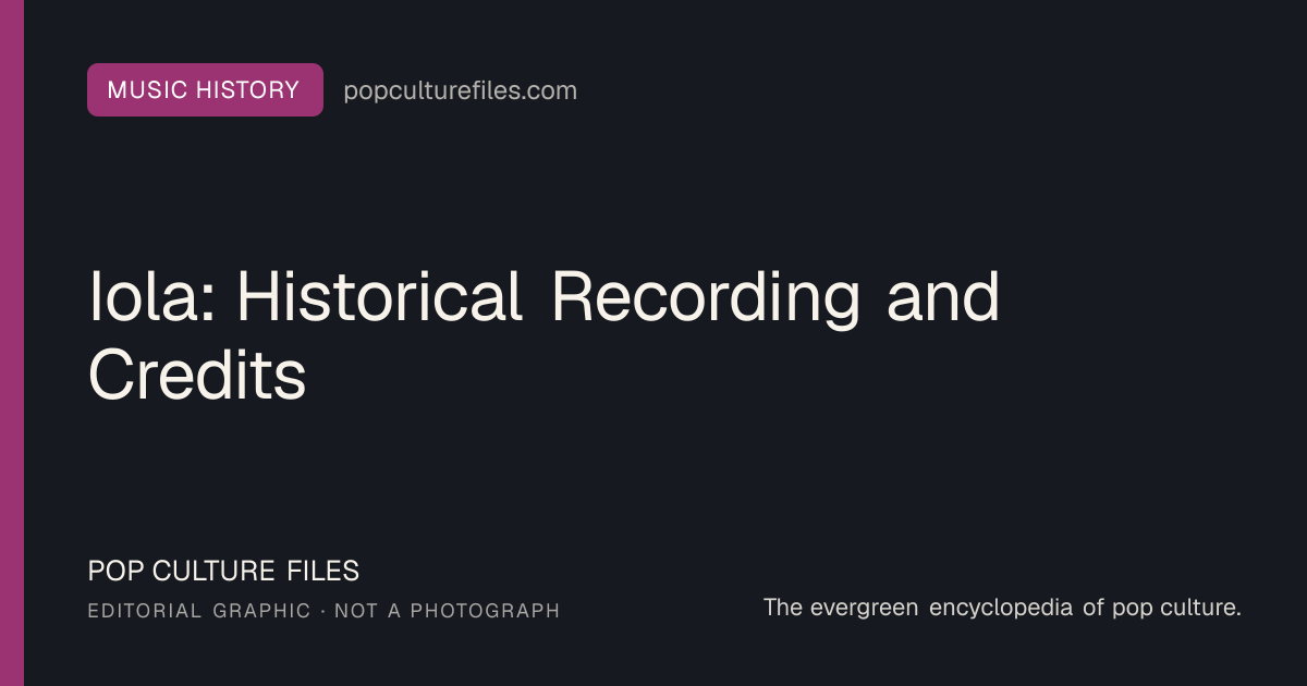 Editorial graphic for: Iola: Historical Recording and Credits