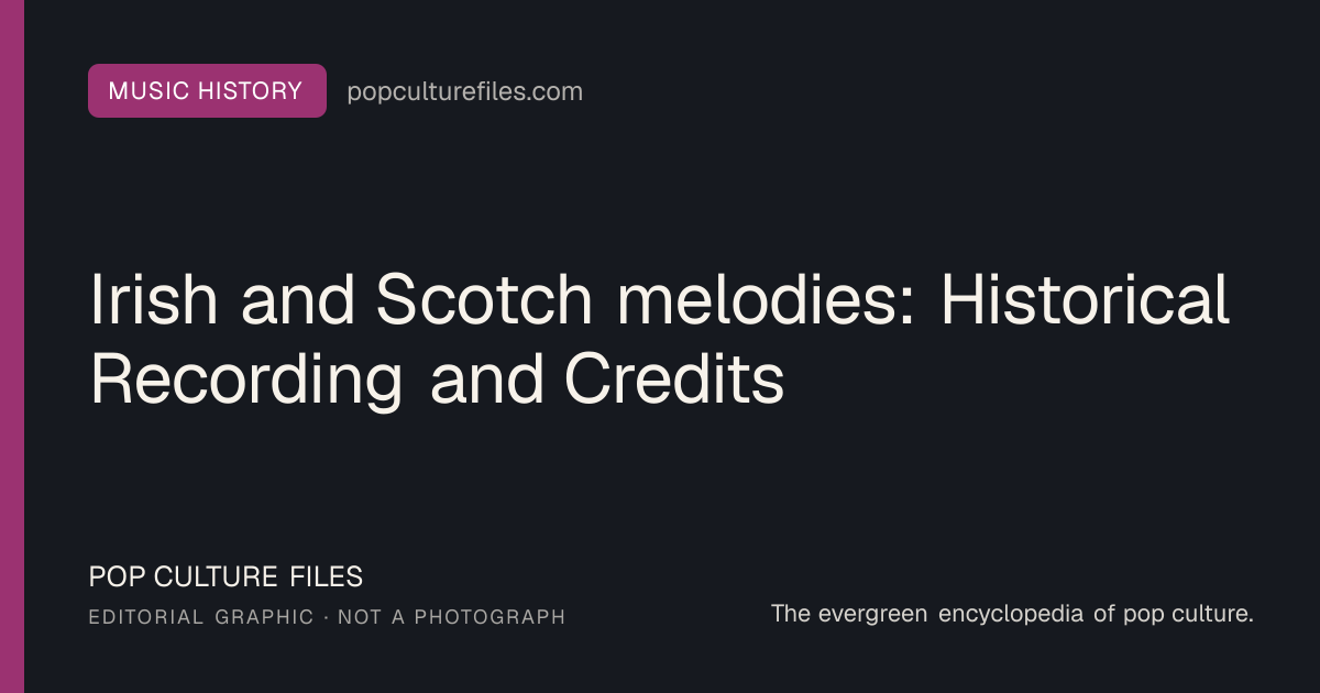 Editorial graphic for: Irish and Scotch melodies: Historical Recording and Credits