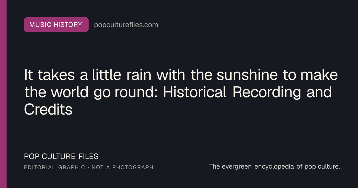 Editorial graphic for: It takes a little rain with the sunshine to make the world go round: Historical Recording and Credits