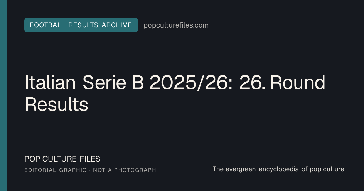 Editorial graphic for: Italian Serie B 2025/26: 26. Round Results