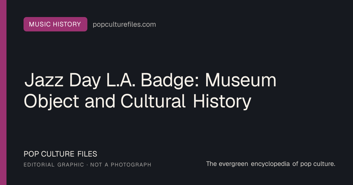 Editorial graphic for: Jazz Day L.A. Badge: Museum Object and Cultural History