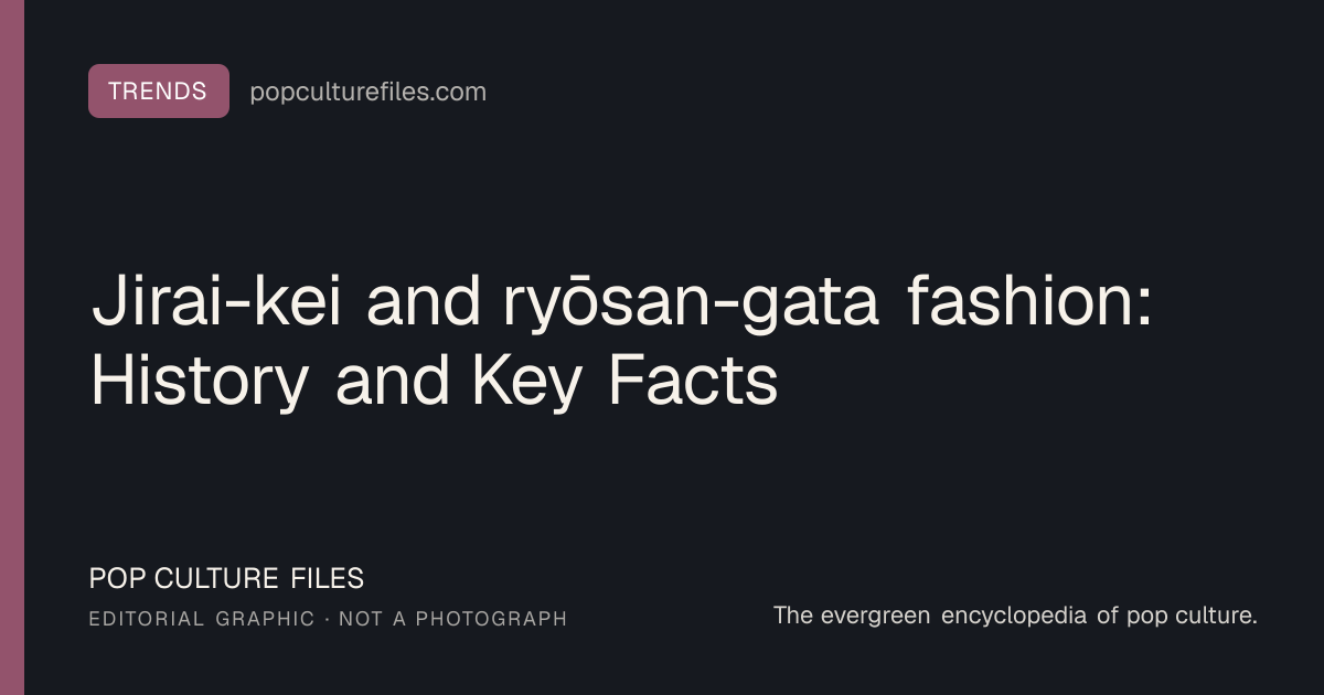 Editorial graphic for: Jirai-kei and ryōsan-gata fashion: History and Key Facts