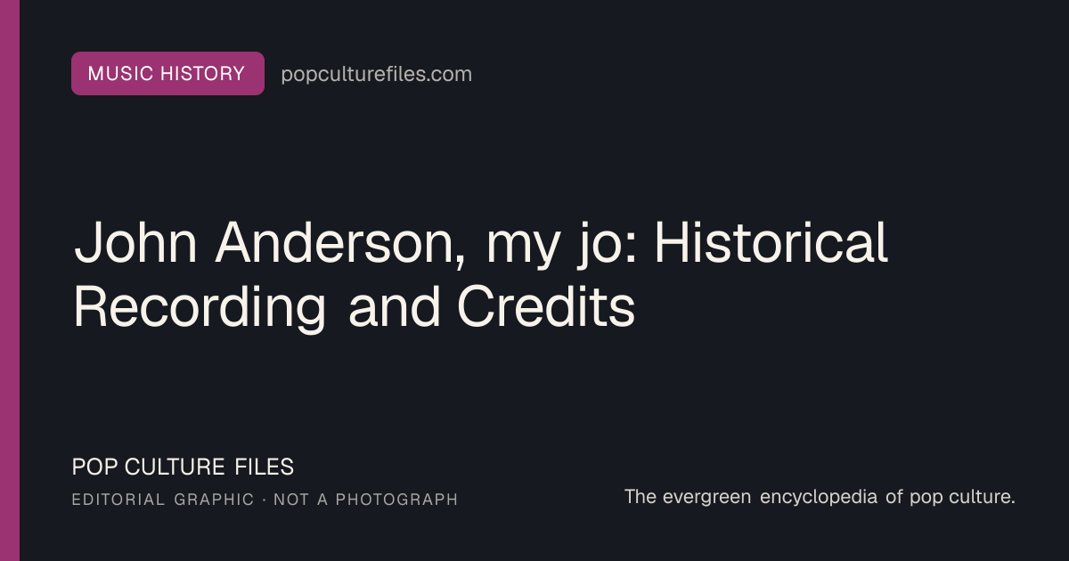 Editorial graphic for: John Anderson, my jo: Historical Recording and Credits