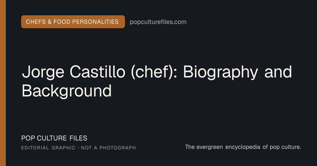 Editorial graphic for: Jorge Castillo (chef): Biography and Background