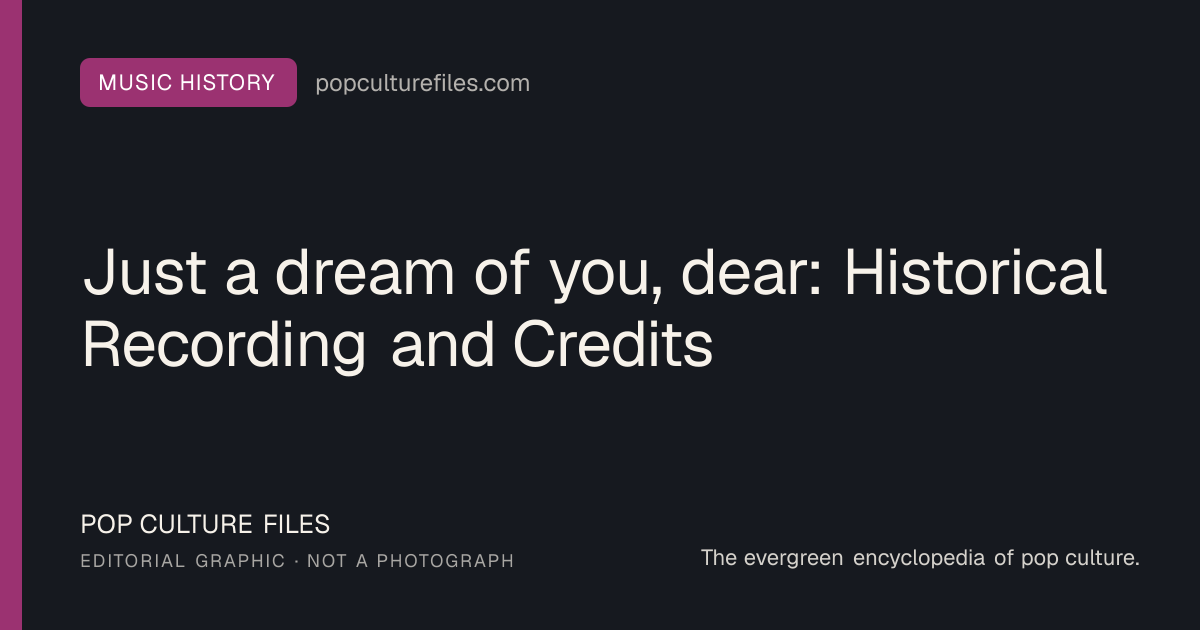 Editorial graphic for: Just a dream of you, dear: Historical Recording and Credits