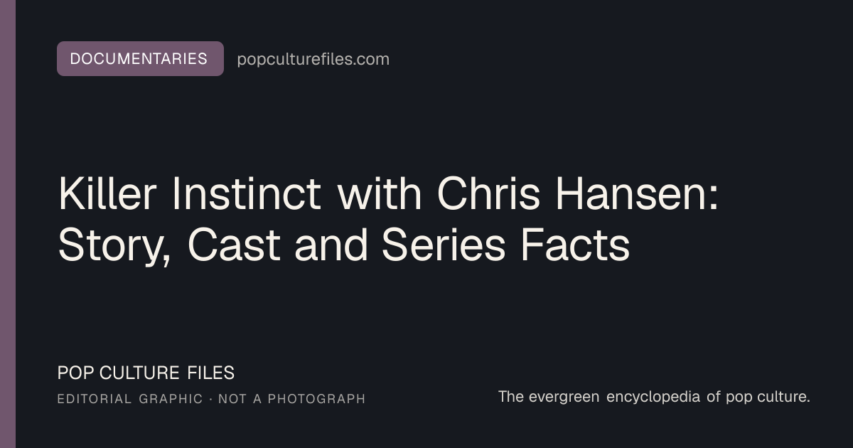Editorial graphic for: Killer Instinct with Chris Hansen: Story, Cast and Series Facts
