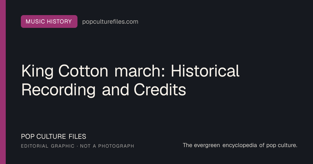 Editorial graphic for: King Cotton march: Historical Recording and Credits