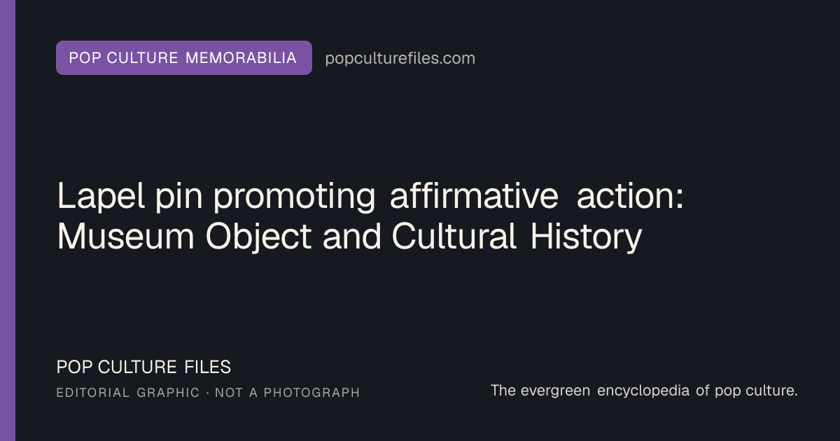 Editorial graphic for: Lapel pin promoting affirmative action: Museum Object and Cultural History