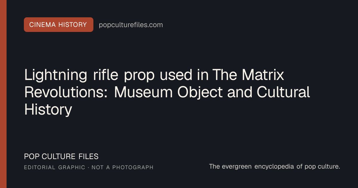 Editorial graphic for: Lightning rifle prop used in The Matrix Revolutions: Museum Object and Cultural History