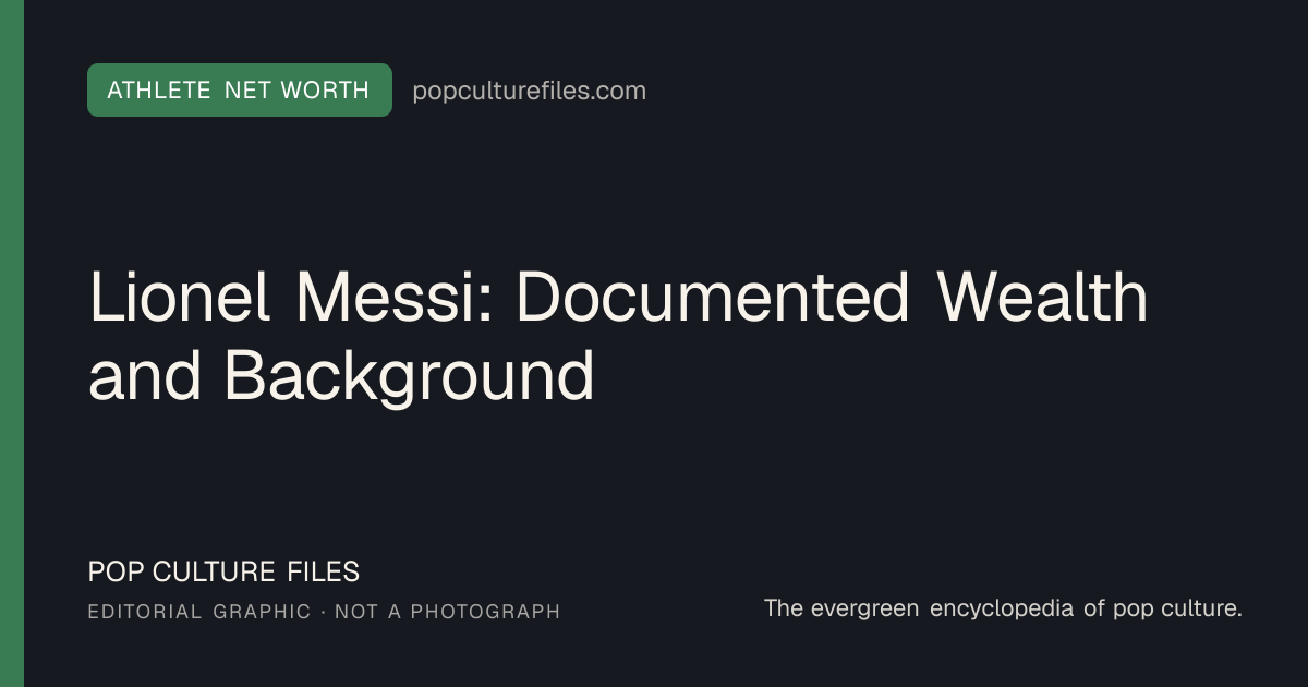 Editorial graphic for: Lionel Messi: Documented Wealth and Background