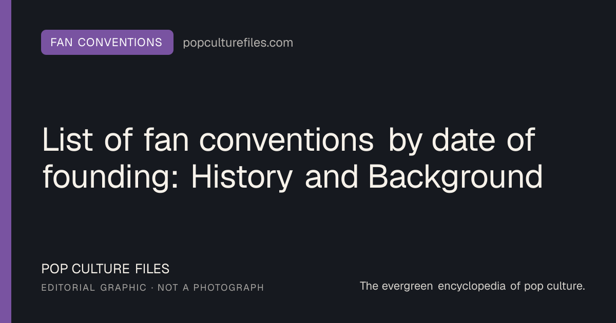 Editorial graphic for: List of fan conventions by date of founding: History and Background