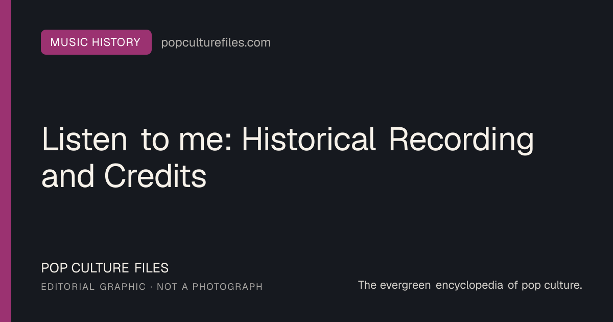 Editorial graphic for: Listen to me: Historical Recording and Credits