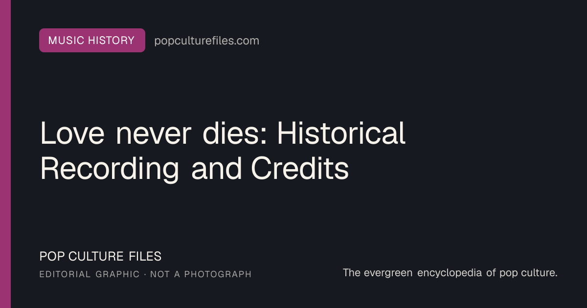 Editorial graphic for: Love never dies: Historical Recording and Credits