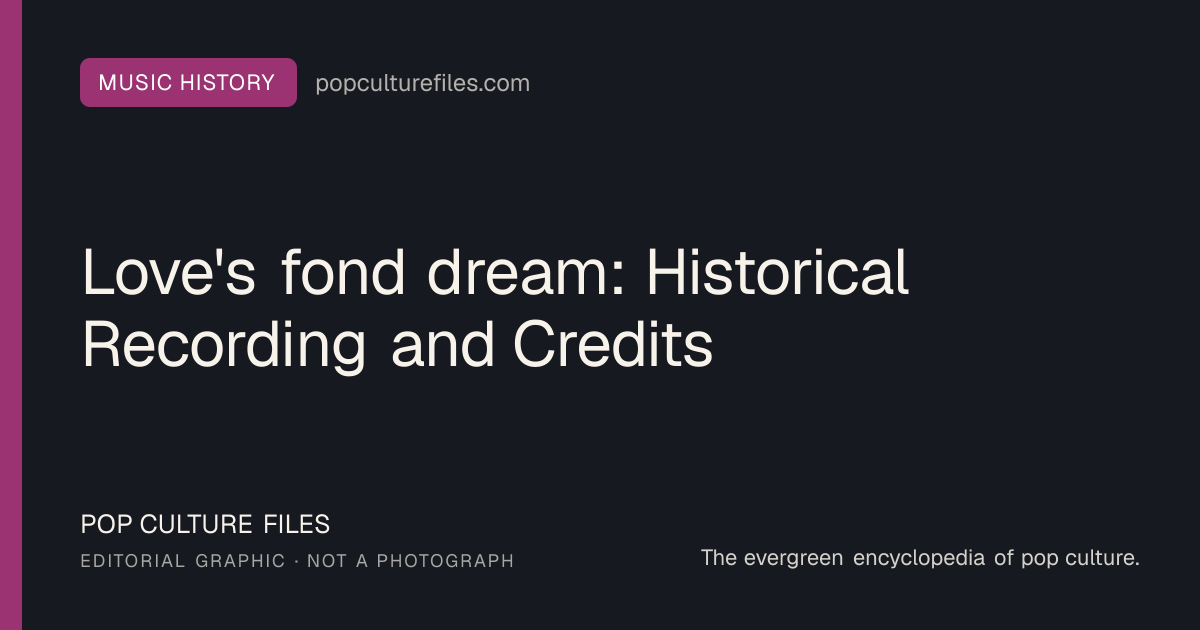 Editorial graphic for: Love's fond dream: Historical Recording and Credits