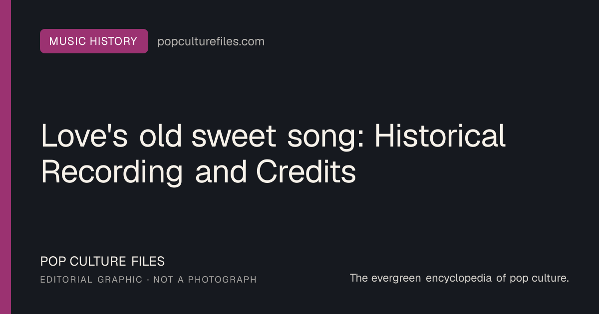 Editorial graphic for: Love's old sweet song: Historical Recording and Credits