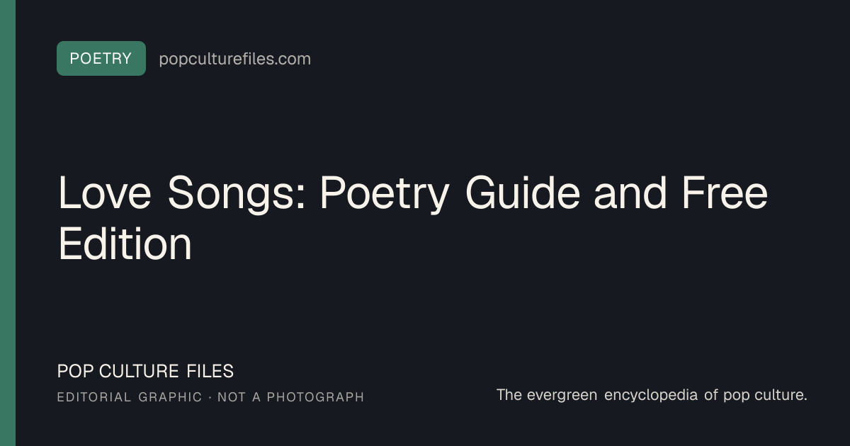 Editorial graphic for: Love Songs: Poetry Guide and Free Edition