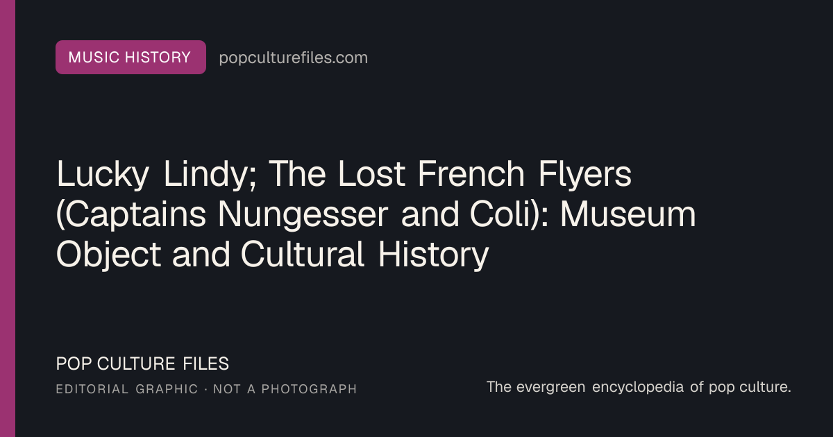 Editorial graphic for: Lucky Lindy; The Lost French Flyers (Captains Nungesser and Coli): Museum Object and Cultural History